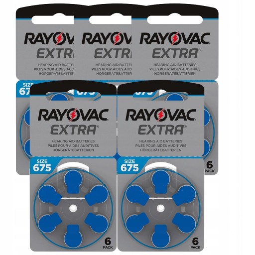 30 батареек для слуховых аппаратов Rayovac 675 MF