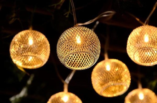 GIRLANDA 10 LED теплый металлический солнечный светильник P-703
