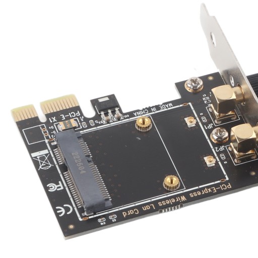 Переходник mini pci e на pci e с 2 антеннами для PCI Express половинного размера
