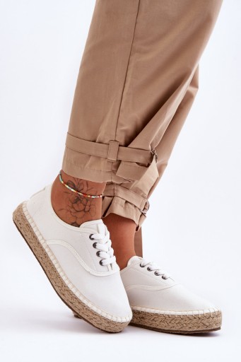 TRAMPKI ESPADRYLE BIG STAR LL274833 BIAŁE 38