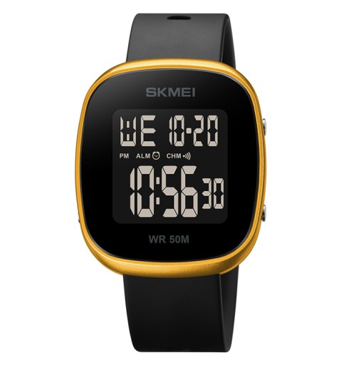 SKMEI женские часы LED черный с будильником 12/24 ч мин1