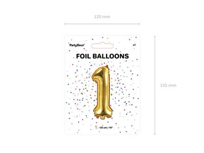 Фольгированный воздушный шар №1 Золотой день рождения 35 см