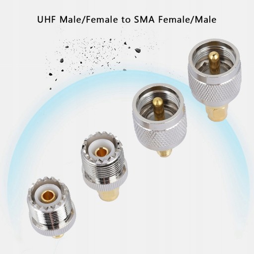 4 шт. АДАПТЕР SMA НА РАЗЪЕМ UHF 50 Ом ДЛЯ АНТЕНН И WI-FI РАДИОАНТЕНН