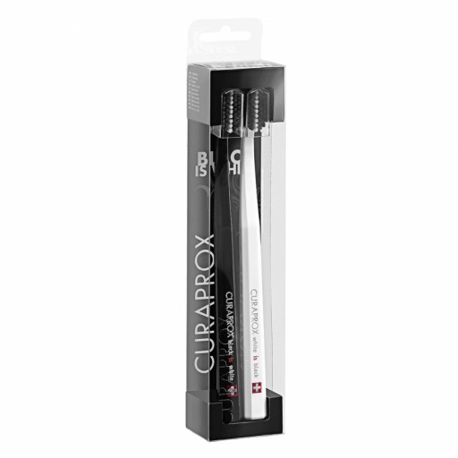 Две упаковки зубных щеток CURAPROX Black is White Ultrasoft