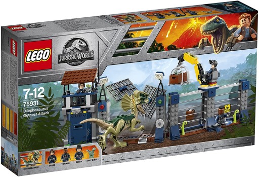 LEGO JURASSIC WORLD 75931 Нападение дилофозавра на аванпост с пистолетом-динозавром