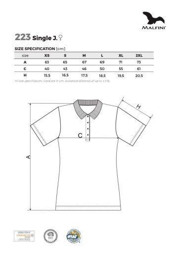 Malfini Single J 223 ciemnoszary S koszulka polo damska
