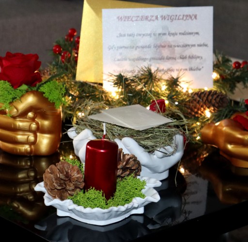 Рождественский набор - вафля, сено, свеча, молитвенный рождественский набор