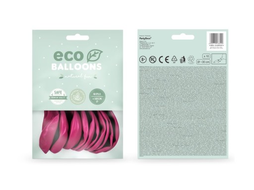 Воздушные шары Фуксия Эко Металлик Розовый День Рождения 10шт