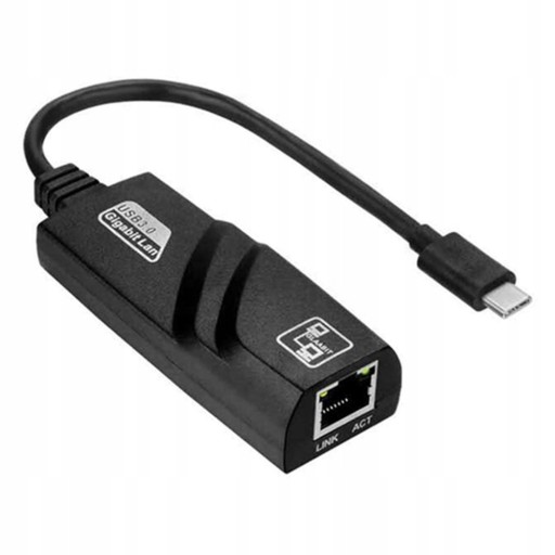 Karta sieciowa Adapter USB-C LAN Ethernet RJ45 Gigabit 1000 Mbps Plug Play