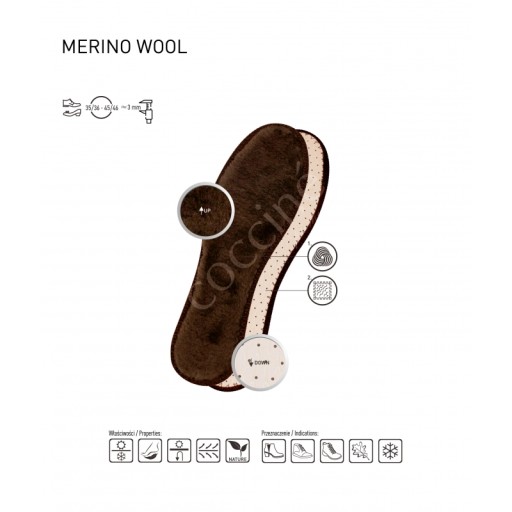 CIEPŁE WKŁADKI DO BUTÓW Z WEŁNY MERINO WOOL r. 36