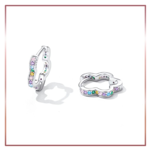Серебряные серьги СИЯЮЩИЕ ЦВЕТНЫЕ ЗВЕЗДЫ S925