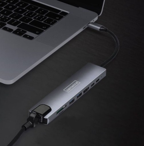 АДАПТЕР-концентратор 9-в-1 USB-C HDMI RJ45 Ethernet Устройство чтения карт SD Macbook M1 M2 M3