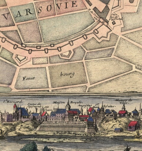 СТАРАЯ КАРТА ВАРШАВЫ 30х40см 1668-1707 гг. М2