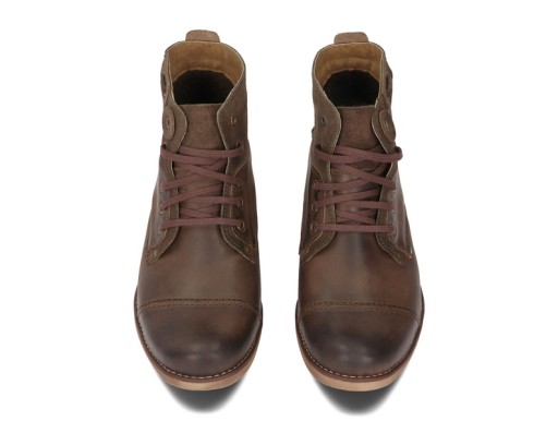 BUTY MĘSKIE SZTYBLETY OCIEPLANE SKÓRA 812 BRĄZ 41