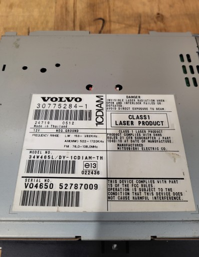 РАДИО CD-READER OE 30775284-1 VOLVO S40 V50