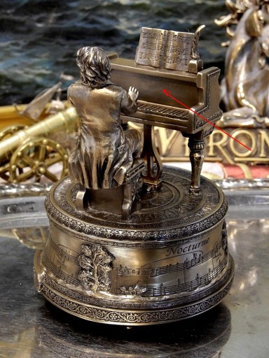 Вращающаяся музыкальная шкатулка ФРИДЕРИК ШОПЕН VERONESE ПОДАРОК ​​ДЛЯ ПИАНИСТА МУЗЫКА V