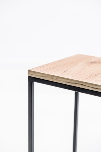 STOJĄCY METALOWY KWIETNIK LOFT STOJAK NA KWIATY -CZARNY DĄB CRAFT