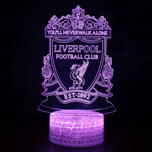 LIVERPOOL 3D светодиодный ночник USB/БАТАРЕЯ + ПУЛЬТ ДИСТАНЦИОННОГО УПРАВЛЕНИЯ