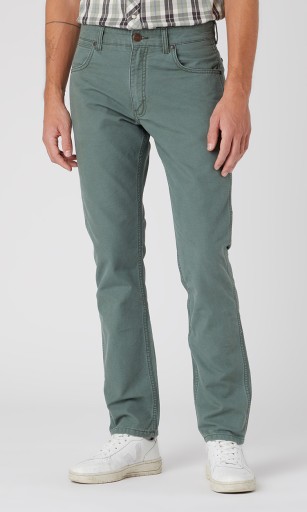Wrangler GREENSBORO Thyme MATERIAŁOWE SPODNIE BEZ STRECZU W34 L34