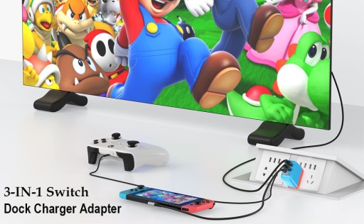 ЗАРЯДНОЕ УСТРОЙСТВО 3IN1 GaN HDMI Док-станция 65 Вт ДЛЯ коммутатора/ПК/iPad