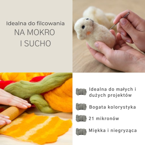 Wełna, czesanka merynos, 10g- niebieski