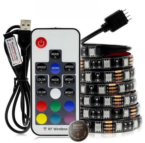 4 М RGB 5050 СВЕТОДИОДНАЯ ЛЕНТА ДЛЯ ТЕЛЕВИЗОРА ПОДСВЕТКА USB ПУЛЬТ ДУ USB