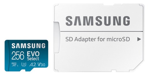 Карта памяти Samsung EVO Select 256 ГБ, 130 Мбит/с microSDXC + адаптер SD
