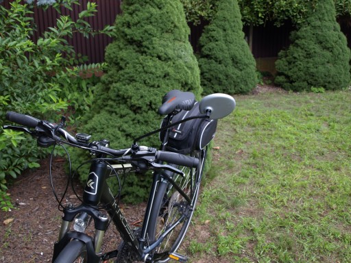 Велосипедное зеркало AJS, длинный кронштейн 25 см, белое