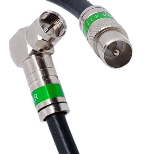 Кабель антенный кабель 0,5 м черный F-штекер ANGLE-TV PLUG/IEC 1.1Cu