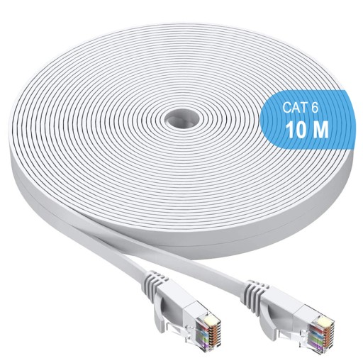 Плоский Ethernet-кабель CAT 6 RJ45 | ЛВС 10М Белый