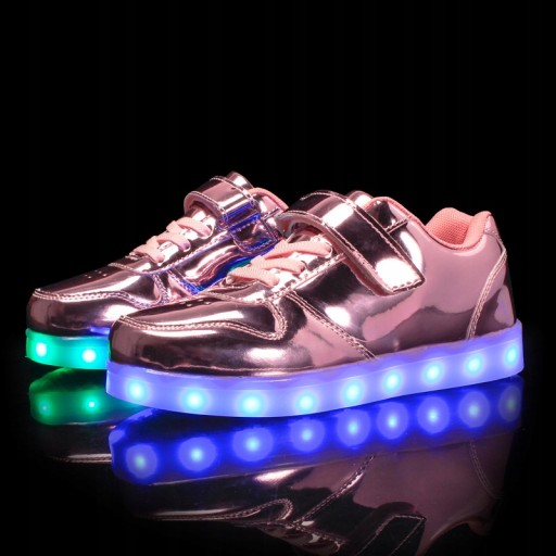 LED ОБУВЬ С ПОДСВЕТКОЙ НА ЛИПУЧКЕ РОЗОВАЯ