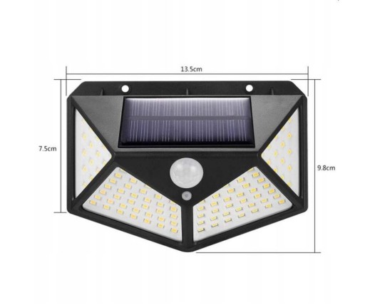 Солнечная лампа с датчиком движения и сумерек 100LED