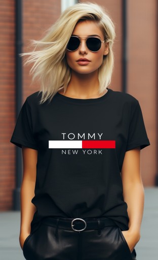 Женская футболка TOMMY NEW YORK с повседневным принтом буквы L