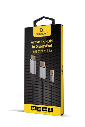 GEMBIRD Адаптер HDMI-DP 4K M 60 Гц с питанием от USB-A