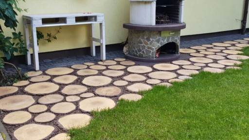 Plastry Drewniane - Betonowe Drewno - Ozdobne, na ścieżkę, do ogrodu