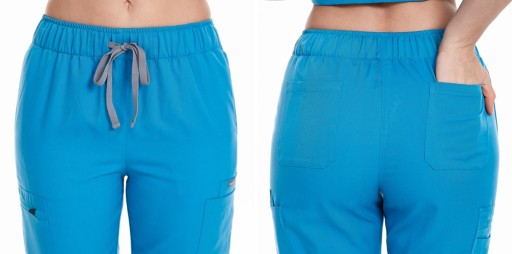 KOMPLET MEDYCZNY DAMSKI SCRUB UNIFORM RÓŻNE KOLORY JASNORÓŻOWY ROZMIAR L