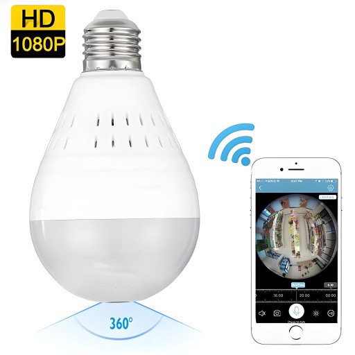IP-КАМЕРА МОНИТОРИНГА 360° WiFi СО СВЕТОДИОДНОЙ АУДИОЛАМПОЧКОЙ