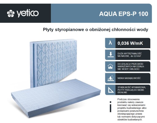 ФУНДАМЕНТ ПЕНОСТРОИТЕЛЬНЫЙ AQUA EPSP 100, 0,036, Толщина 15см