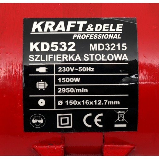 SZLIFIERKA STOŁOWA KAMIENIOWA 1500W 2950OBR/M DWA KAMIENIE KAMIENIÓWKA