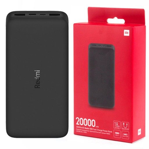 XIAOMI Fast Charge Power Bank 20000 мАч Черный 2xUSB 1x USB C Быстрая зарядка