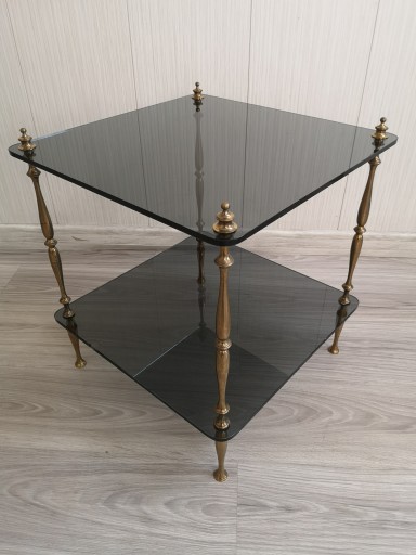 золотой латунный стол 45x45x48 стекло