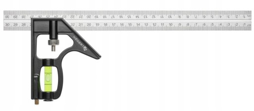 HOGERT KĄTOWNIK ALUMINIOWY STOLARSKI CIESIELSKI BUDOWLANY Z POZIOMICA 300mm
