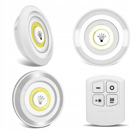 LAMPKA LED BEZPRZEWODOWA NA BATERIE 3 SZT PILOT
