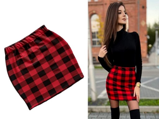 BORDOWA SPÓDNICZKA obcisła Ołówkowa MINI na GUMCE różne kolory M/L