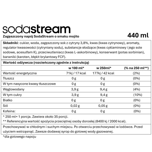 SODA STREAM MIRINDA ZERO + PEPSI MAX BEZ CUKRU + MOJITO Koncentrat Syrop