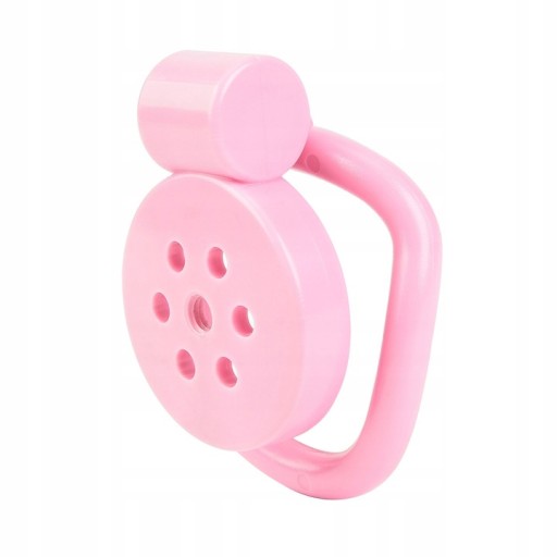 MAŁY RÓŻOWY PŁASKI PAS CNOTY CHASTITY CAGE 5 PIERŚCIENI + DILATOR