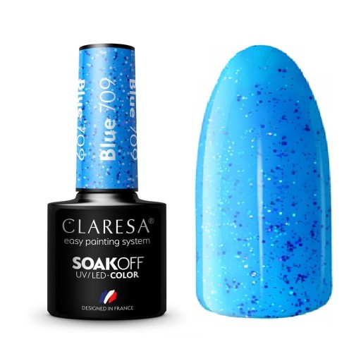 CLARESA ГИБРИДНЫЙ ЛАК СИНИЙ BLUE 709 5 мл