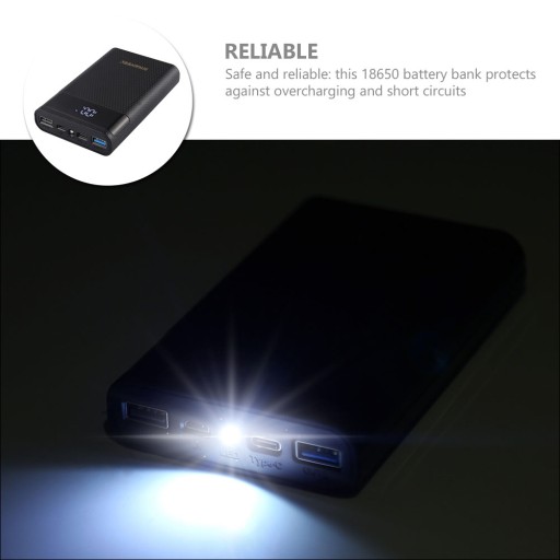 Портативный чехол Power Bank с аккумулятором 18650, с двумя портами USB.