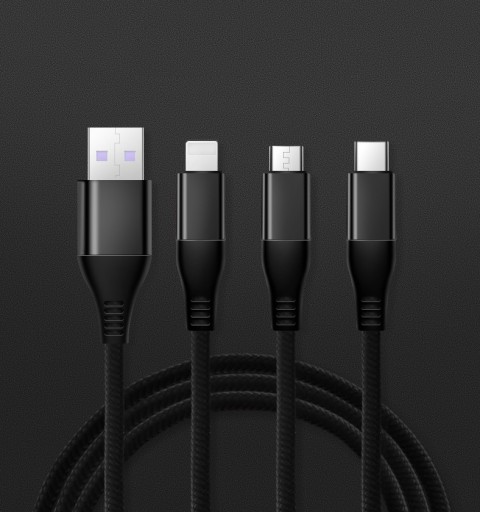 КАБЕЛЬ 3в1 ДЛЯ IPHONE / MICRO USB / TYPE-C