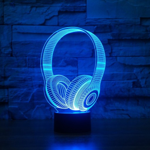 3D светодиодный ночник, USB НАУШНИКИ + ПУЛЬТ RGB